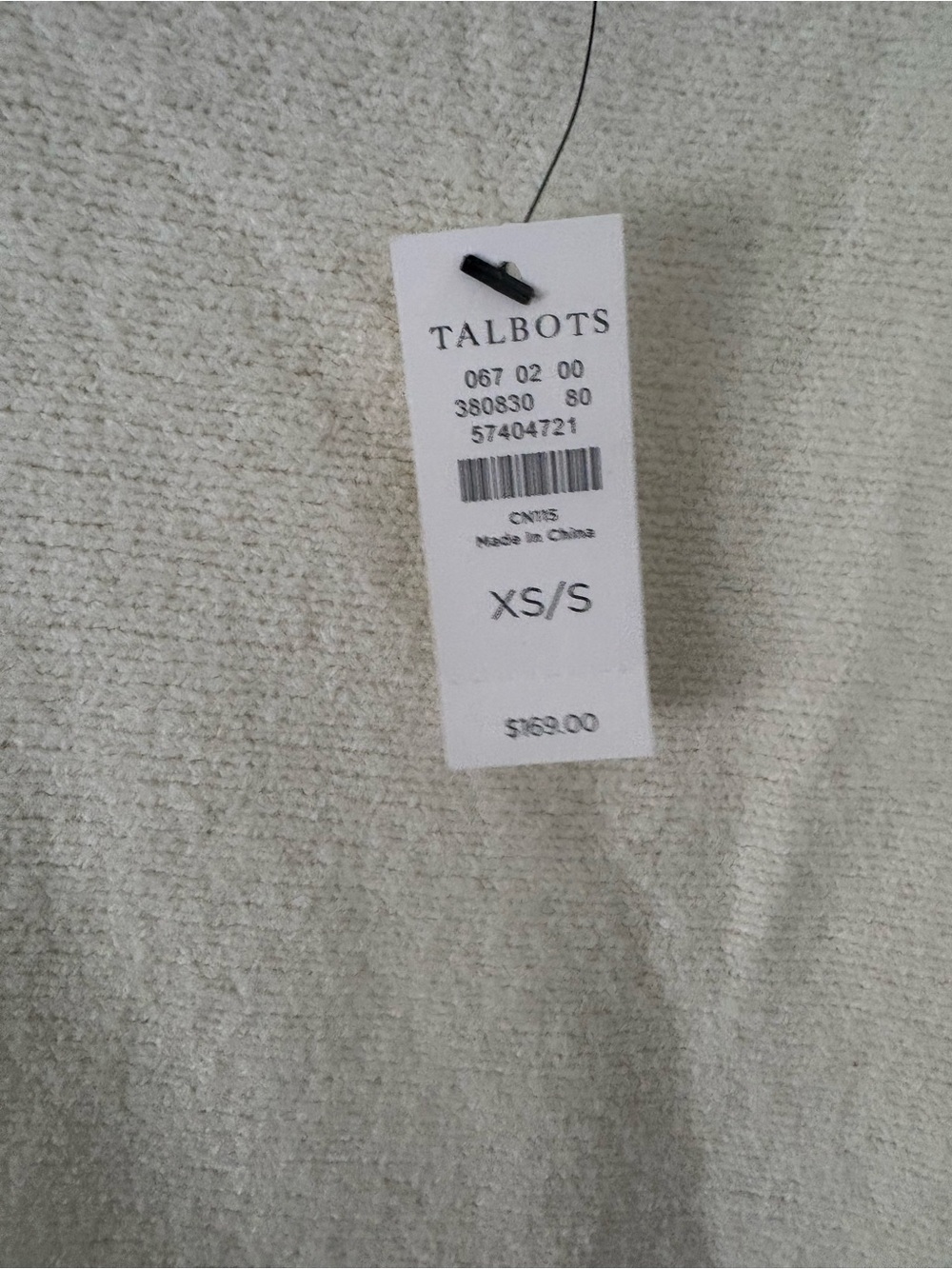 NWT Talbots Pearl Detail Cape XS/S Cream Knit wool cotton blend - Picture 3 of 6